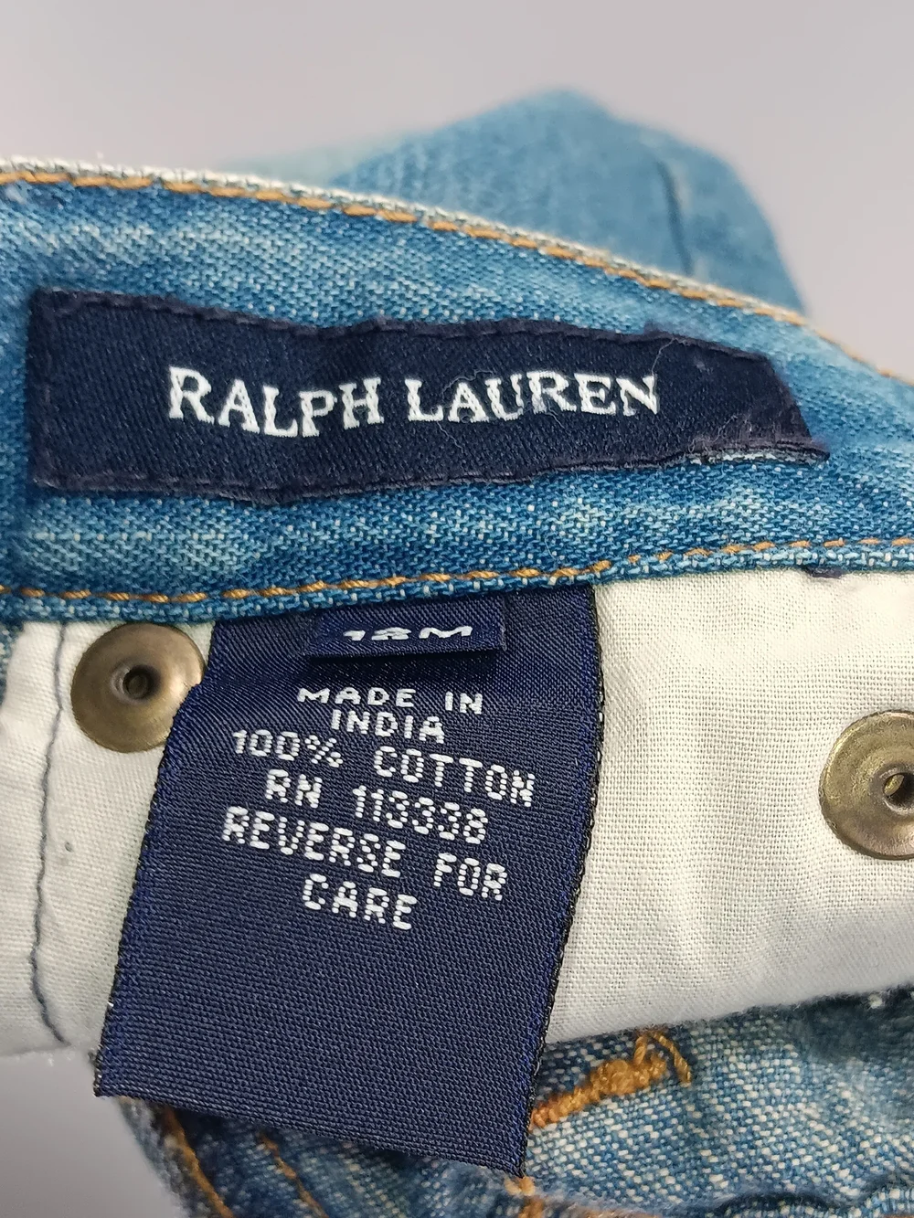 Ralph Lauren Dungarees Jeans Size 18 Months Baby Boys Girls Patches Y2K 90s Rare